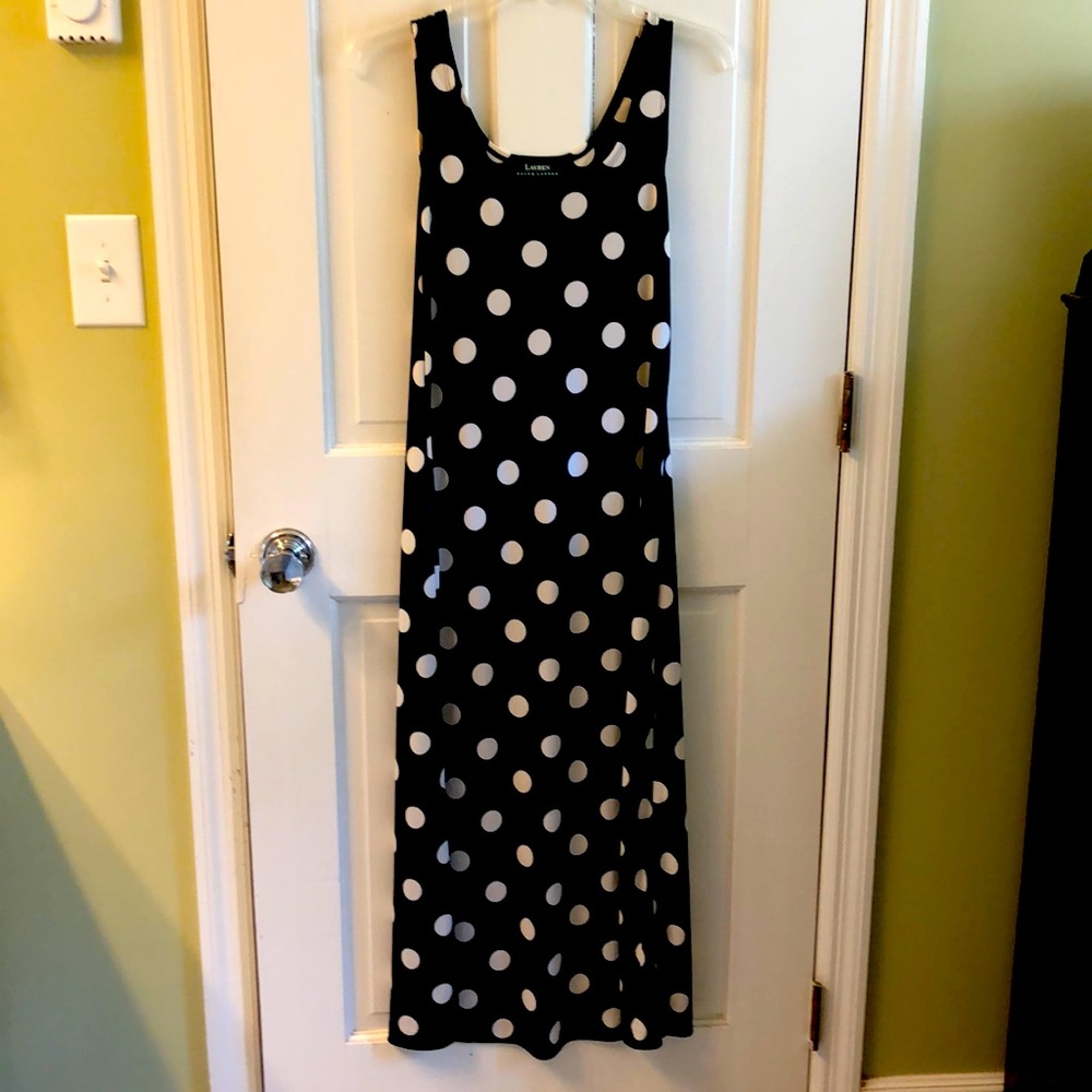 Lauren size small navy and white dress